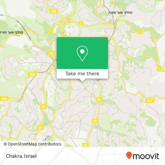Карта Chakra, המלך ג'ורג' 41 מרכז העיר, ירושלים, 94261