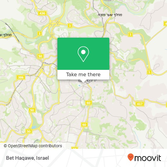 Карта Bet Haqawe, מרכז העיר, ירושלים, 94181