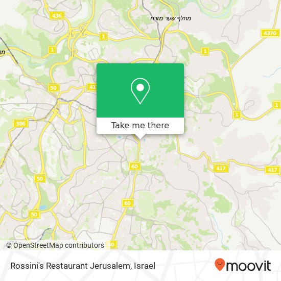 Rossini's Restaurant Jerusalem, null map