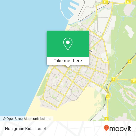 Карта Honigman Kids, דרך מנחם בגין אשדוד, אשקלון, 77000