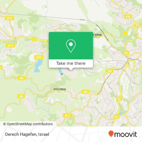 Карта Derech Hagefen, הגפן בית זית, 90815