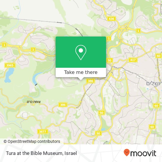 Tura at the Bible Museum, יוסף וייץ הר נוף, ירושלים, 90000 map