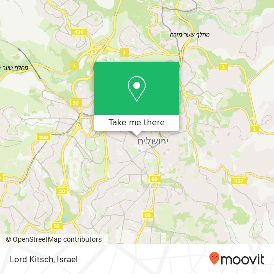 Карта Lord Kitsch, יפו ירושלים, ירושלים, 90000
