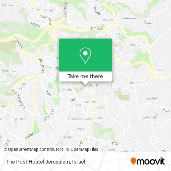 The Post Hostel Jerusalem map