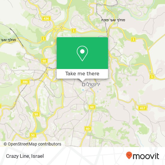 Crazy Line, יפו ירושלים, ירושלים, 94221 map