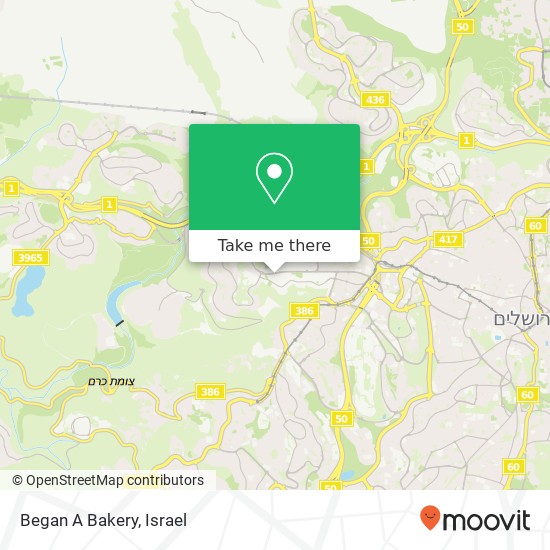 Карта Began A Bakery, כנפי נשרים 31 אזור תעשיה גבעת שאול, ירושלים, 90000