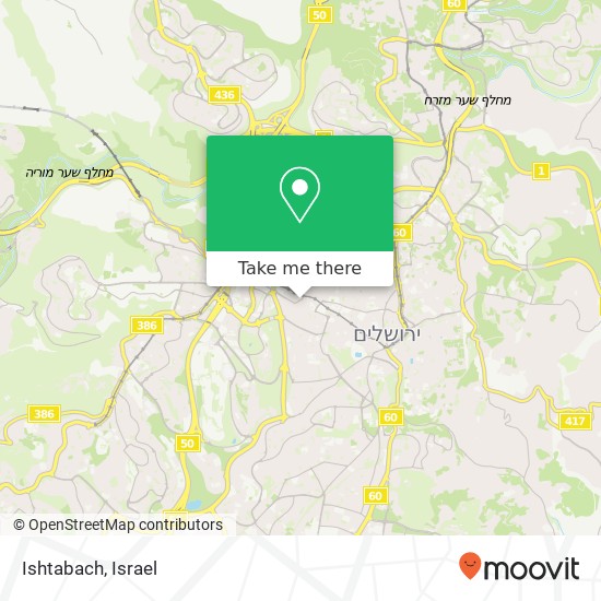 Карта Ishtabach, בית יעקב מחנה יהודה, לב העיר, ירושלים, 90000