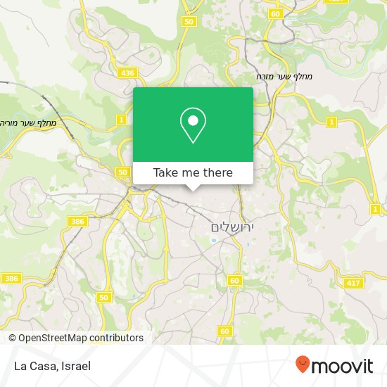 La Casa, יעקב מאיר ירושלים, ירושלים, 95513 map
