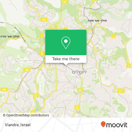 Viandre, יפו ירושלים, ירושלים, 94341 map