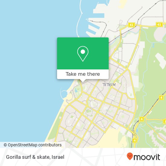 Карта Gorilla surf & skate, רוגוזין 70 רובע ד, אשדוד, 77440