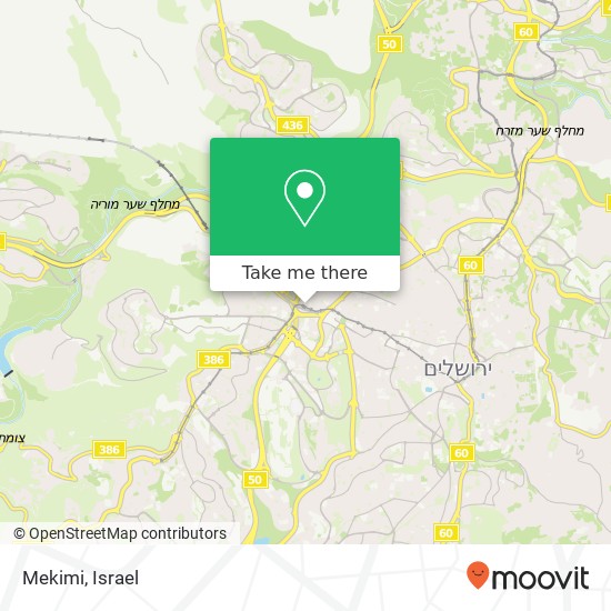 Карта Mekimi, יפו ירושלים, ירושלים, 90000