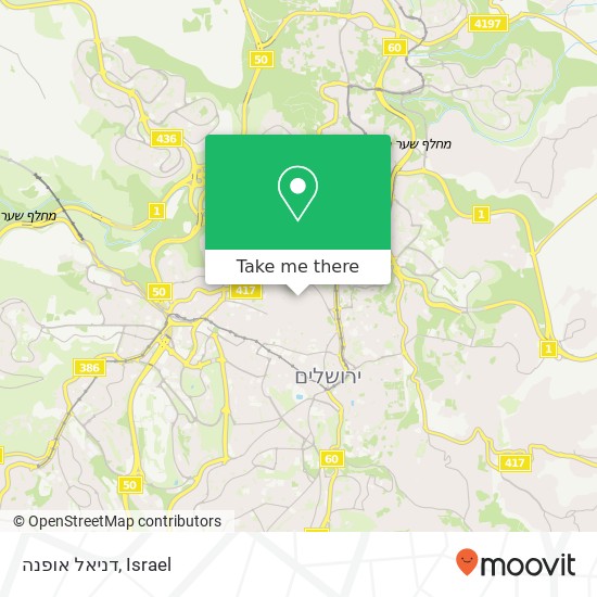 Карта דניאל אופנה, רחובות הבוכרים ירושלים, ירושלים, 95342