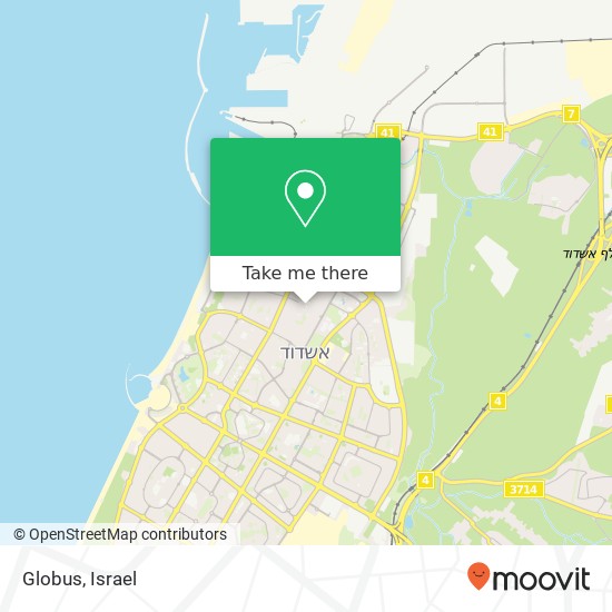 Globus, אשדוד, אשקלון, 77000 map