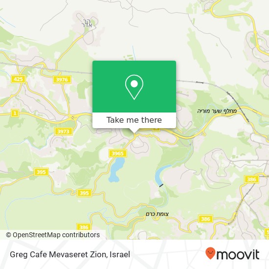 Карта Greg Cafe Mevaseret Zion, החוצבים מבשרת ציון, 90805