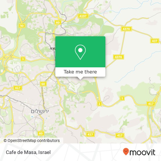 Карта Cafe de Masa, ראס סאלם עיסאוויה, ירושלים, 90000