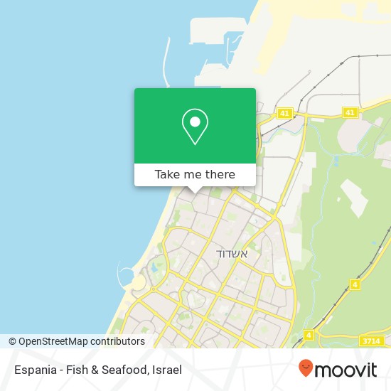 Карта Espania - Fish & Seafood, סילבר אבא הלל רובע א, אשדוד, 77000