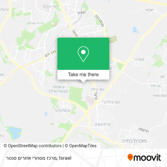Карта מרכז מסחרי אזורים סנטר