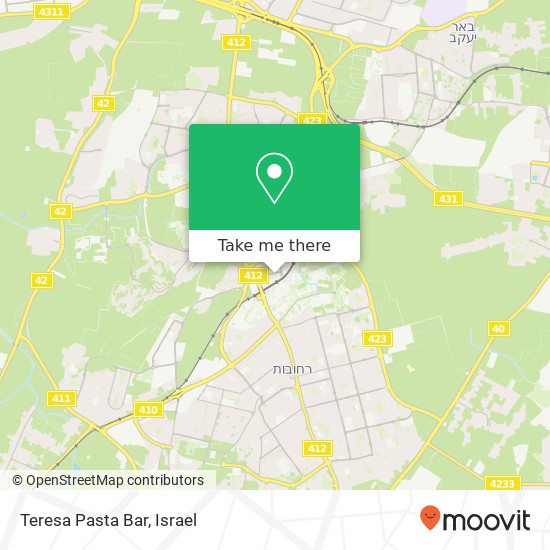 Teresa Pasta Bar, רחובות, 76100 map