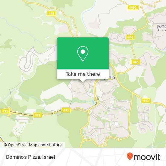 Карта Domino's Pizza, עמק זבולון מודיעין מכבים-רעות, רמלה, 71700
