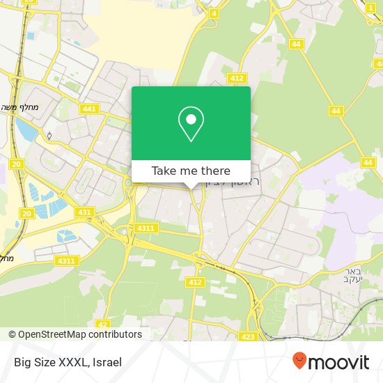 Карта Big Size XXXL, ז'בוטינסקי ראשון לציון, רחובות, 75000