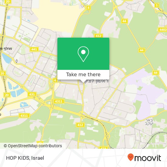 HOP KIDS, הרצל ראשון לציון, רחובות, 75268 map