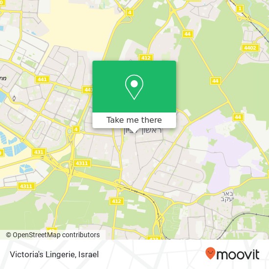 Victoria's Lingerie, כיכר המייסדים ראשון לציון, רחובות, 75000 map
