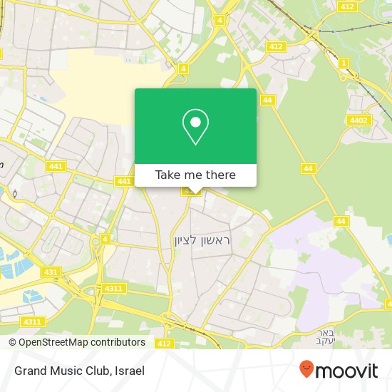 Grand Music Club, משה בקר 11 מבת צפון, ראשון לציון, 75000 map