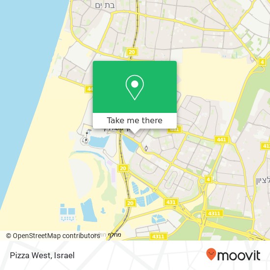 Pizza West, נווה דקלים ראשון לציון, רחובות, 75000 map