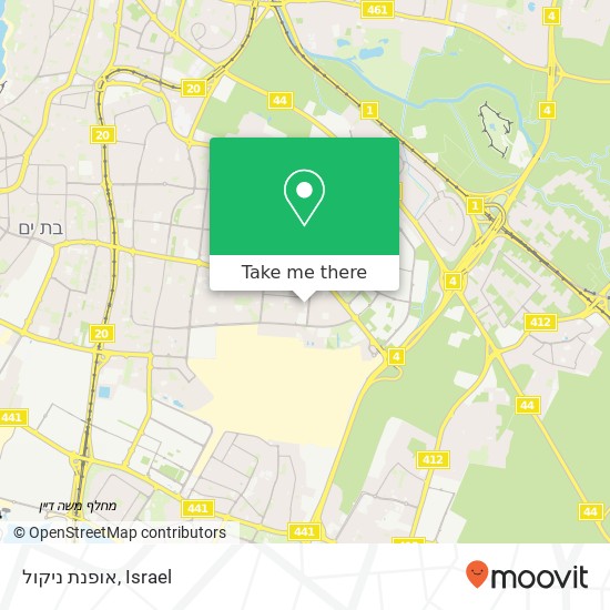 Карта אופנת ניקול, חולון, תל אביב, 58000