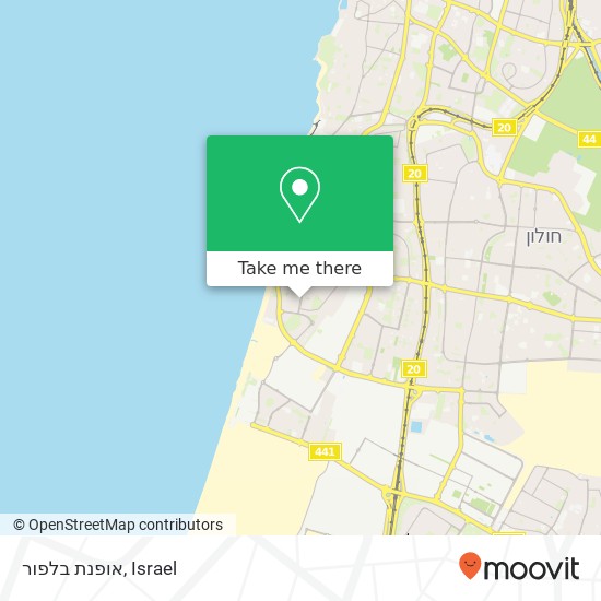 Карта אופנת בלפור, בלפור בת ים, תל אביב, 59000
