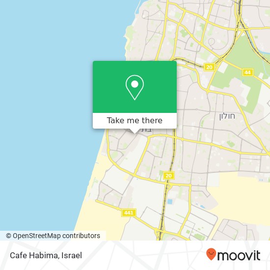 Карта Cafe Habima, ישראל בן ציון דרום מערב העיר, בת ים, 59571
