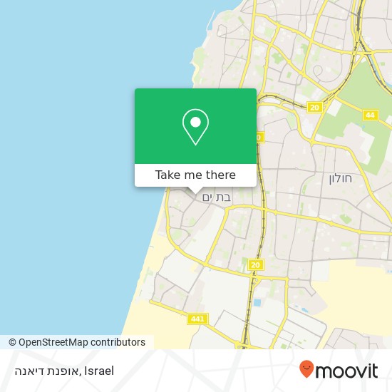 Карта אופנת דיאנה, בלפור בת ים, תל אביב, 59631