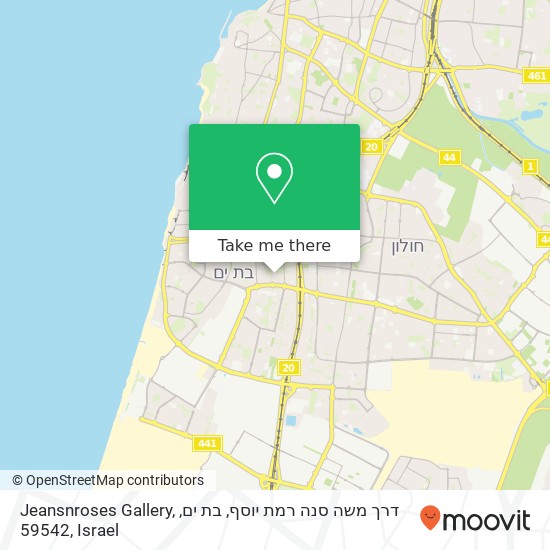 Карта Jeansnroses Gallery, דרך משה סנה רמת יוסף, בת ים, 59542