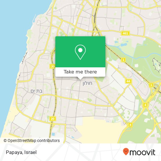 Papaya, שנקר אריה חולון, תל אביב, 58000 map