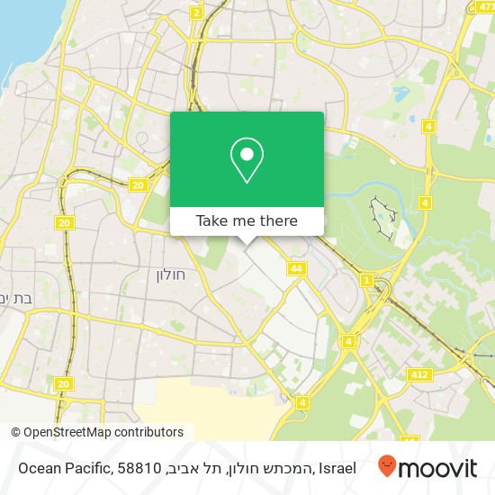 Ocean Pacific, המכתש חולון, תל אביב, 58810 map