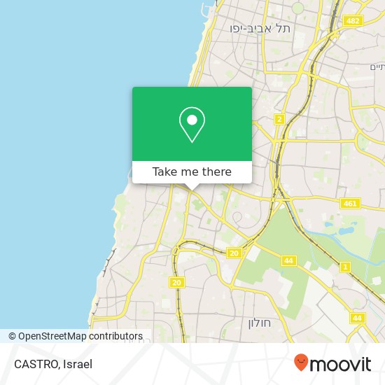 Карта CASTRO, דרך בן צבי תל אביב-יפו, תל אביב, 68103