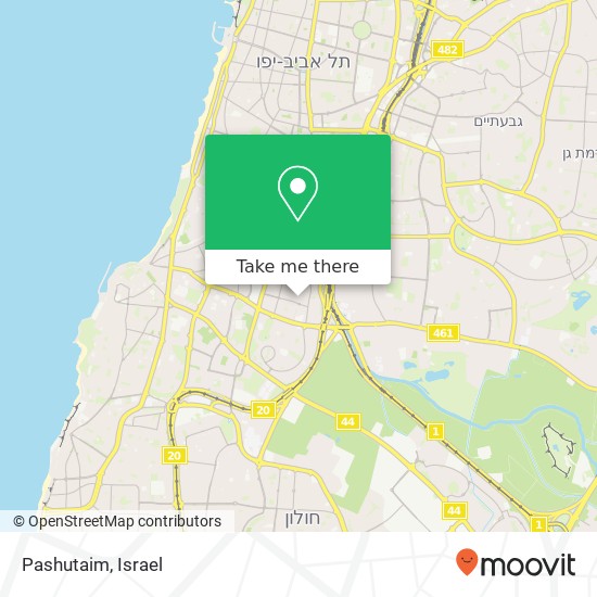 Карта Pashutaim, גבעת בן יהודה שפירא, תל אביב-יפו, 66170