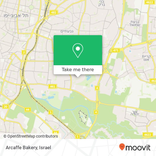 Карта Arcaffe Bakery, עזריאל רמת שקמה, רמת גן, 52214