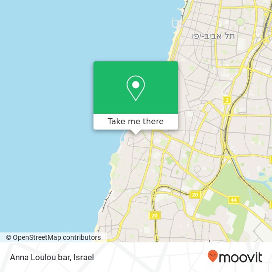 Карта Anna Loulou bar, הפנינים יפו העתיקה, נמל יפו, תל אביב-יפו, 68039