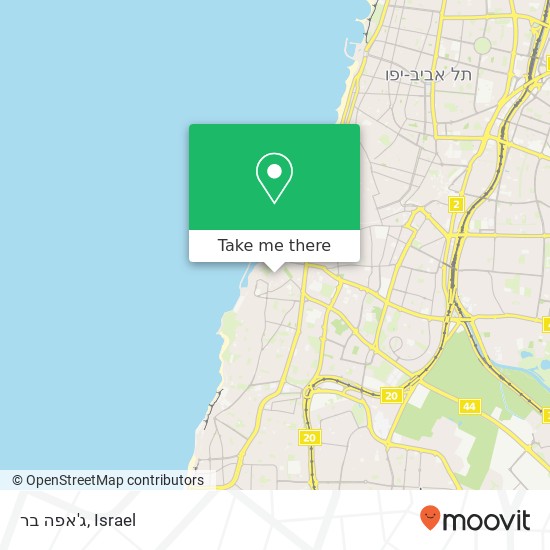 Карта ג'אפה בר, יפת תל אביב-יפו, תל אביב, 68028