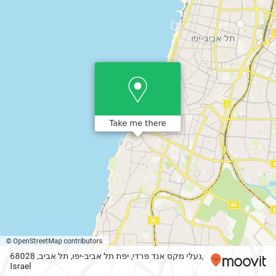 Карта נעלי מקס אנד פרדי, יפת תל אביב-יפו, תל אביב, 68028