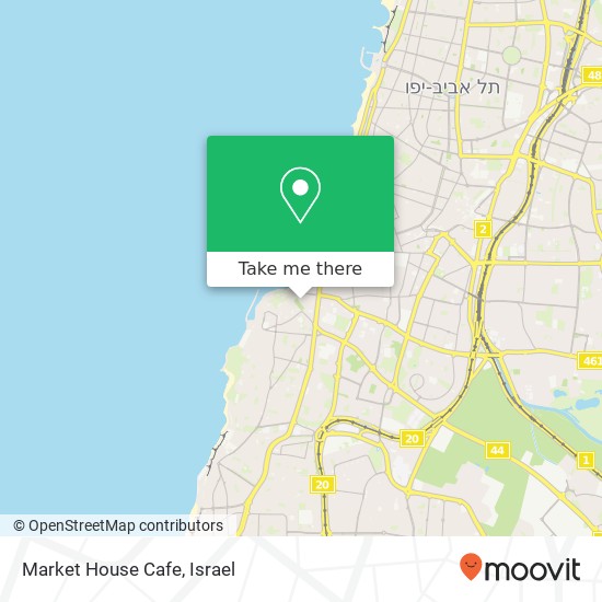 Карта Market House Cafe, רבי פנחס בן יאיר צפון יפו, תל אביב-יפו, 68026