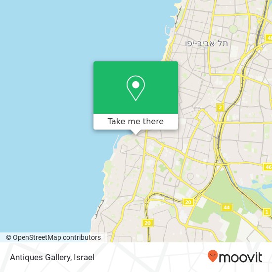 Карта Antiques Gallery, רזיאל 22 יפו העתיקה, נמל יפו, תל אביב-יפו, 68029