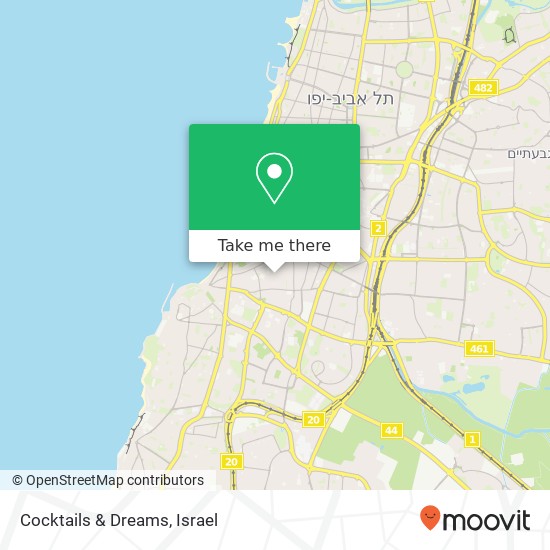 Карта Cocktails & Dreams, הרב יצחק ידידיה פרנקל 4 פלורנטין, תל אביב-יפו, 66084