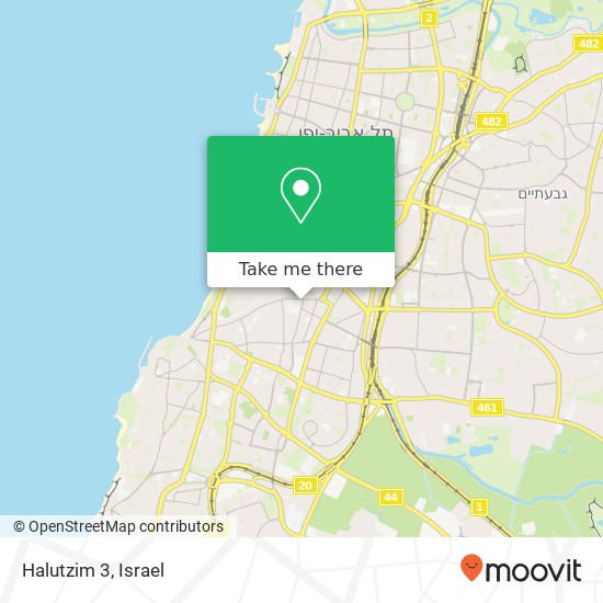 Карта Halutzim 3, החלוצים פלורנטין, תל אביב-יפו, 66523