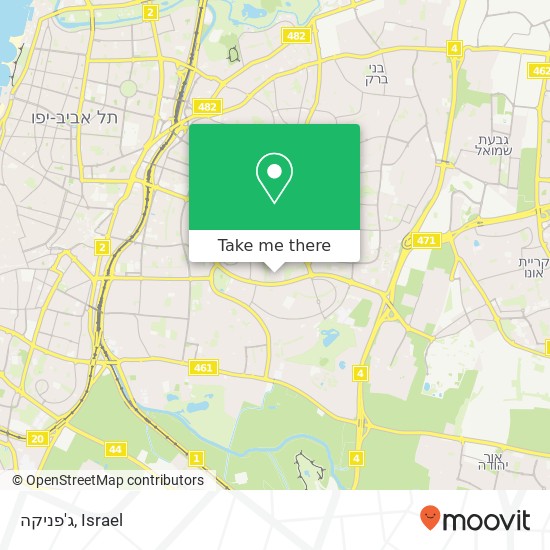 Карта ג'פניקה, תפוצות ישראל גבעתיים, תל אביב, 53583