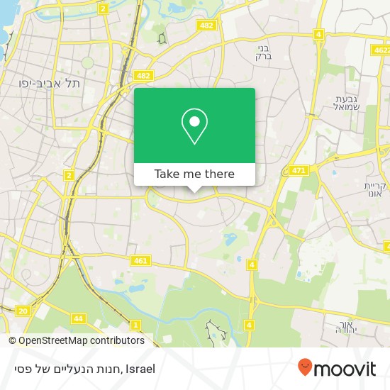 Карта חנות הנעליים של פסי, תפוצות ישראל גבעתיים, תל אביב, 53583