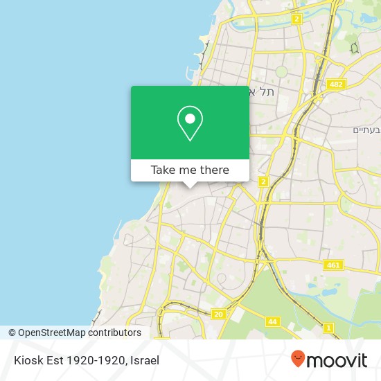 Карта Kiosk Est 1920-1920, לילינבלום 3 נווה צדק, תל אביב-יפו, 65131