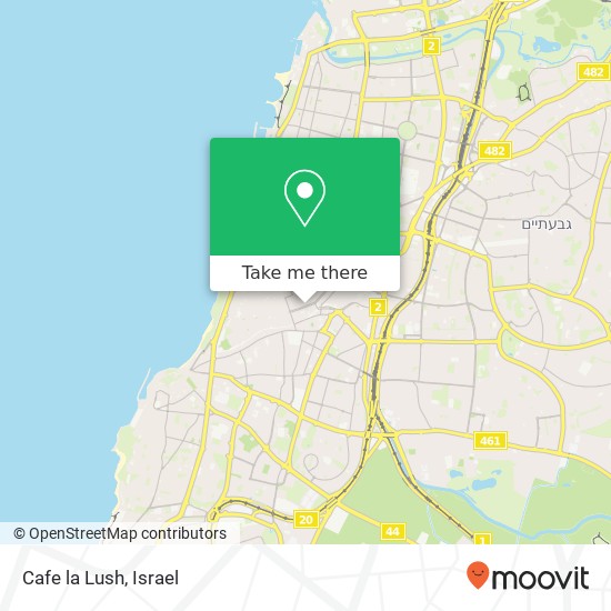 Карта Cafe la Lush, שדרות רוטשילד 39 לב תל אביב, תל אביב-יפו, 67132