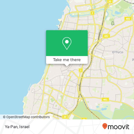 Карта Ya-Pan, נחמני 26 לב תל אביב, תל אביב-יפו, 67132